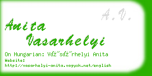 anita vasarhelyi business card